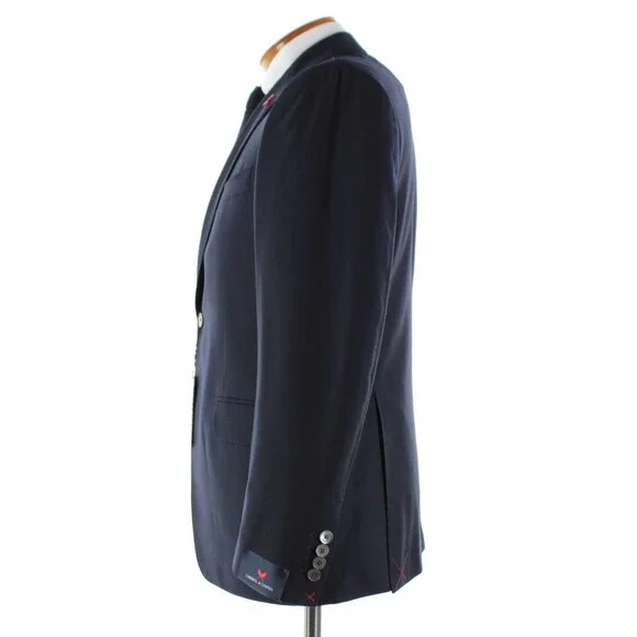 Cardinal of Canada NWT 100% Wool Sport Coat Size 40S US In Solid Navy Blue
